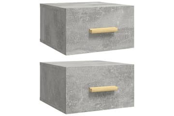 beBasic Veggmontert nattbord 2 stk betonggrå 35x35x20 cm - GrÃ¥ - Møbler - Bord - Avlastningsbord - Sengebord & nattbord