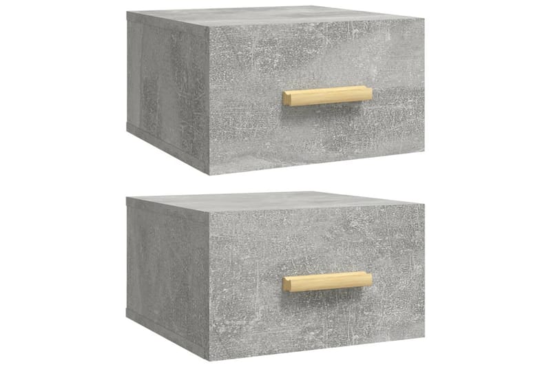 beBasic Veggmontert nattbord 2 stk betonggrå 35x35x20 cm - GrÃ¥ - Møbler - Bord - Avlastningsbord - Sengebord & nattbord