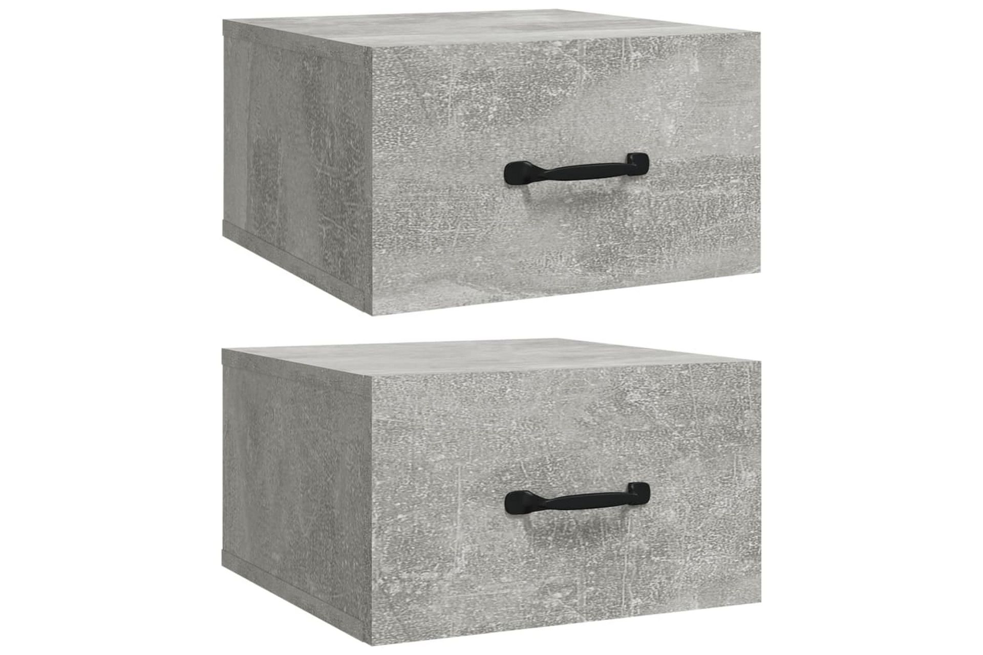 beBasic Veggmontert nattbord 2 stk betonggrå 35x35x20 cm - GrÃ¥ - Møbler - Bord - Avlastningsbord - Sengebord & nattbord