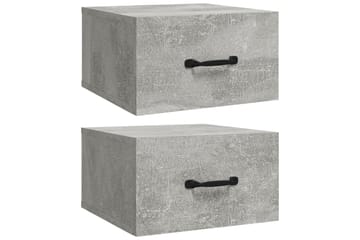 beBasic Veggmontert nattbord 2 stk betonggrå 35x35x20 cm - GrÃ¥ - Møbler - Bord - Avlastningsbord - Sengebord & nattbord