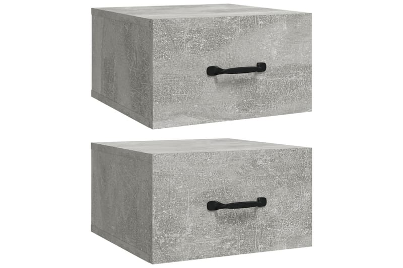 beBasic Veggmontert nattbord 2 stk betonggrå 35x35x20 cm - GrÃ¥ - Møbler - Bord - Avlastningsbord - Sengebord & nattbord