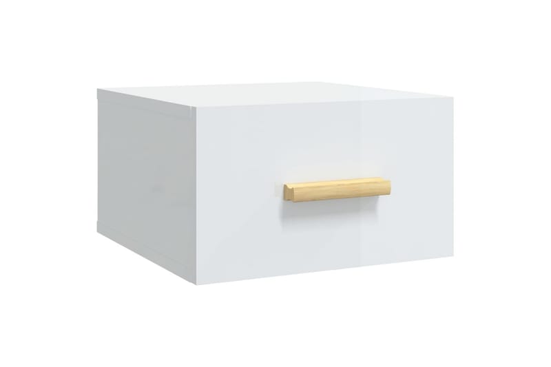 beBasic Veggmontert nattbord 2 stk høyglans hvit 35x35x20 cm - Hvit - Møbler - Bord - Avlastningsbord - Sengebord & nattbord