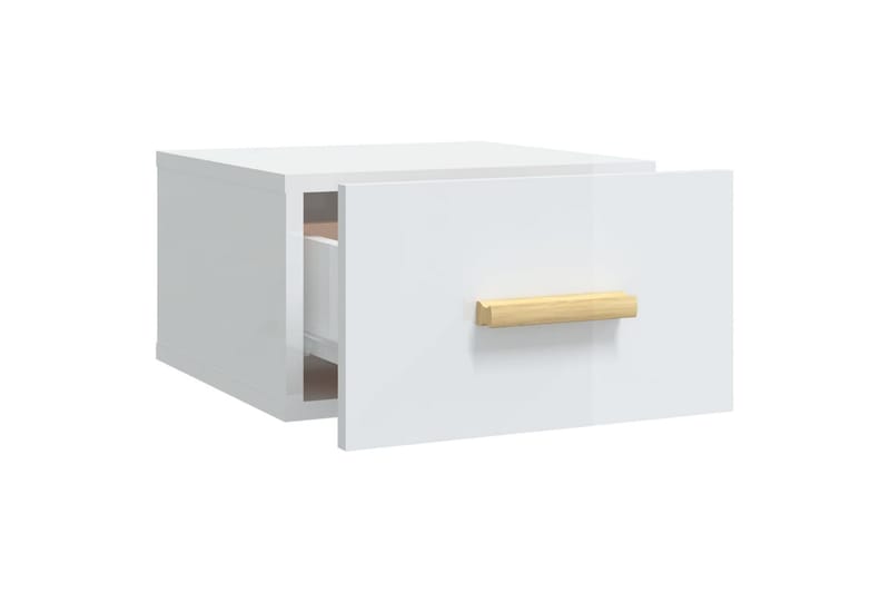 beBasic Veggmontert nattbord 2 stk høyglans hvit 35x35x20 cm - Hvit - Møbler - Bord - Avlastningsbord - Sengebord & nattbord