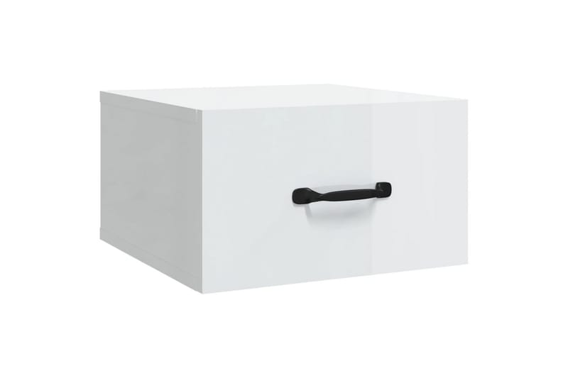 beBasic Veggmontert nattbord 2 stk høyglans hvit 35x35x20 cm - Hvit - Møbler - Bord - Avlastningsbord - Sengebord & nattbord