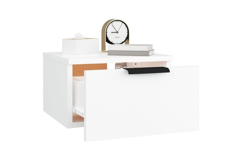 beBasic Veggmontert nattbord 2 stk hvit 34x30x20 cm - Hvit - Sengebord & nattbord