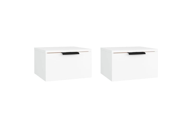 beBasic Veggmontert nattbord 2 stk hvit 34x30x20 cm - Hvit - Møbler - Bord - Avlastningsbord - Sengebord & nattbord
