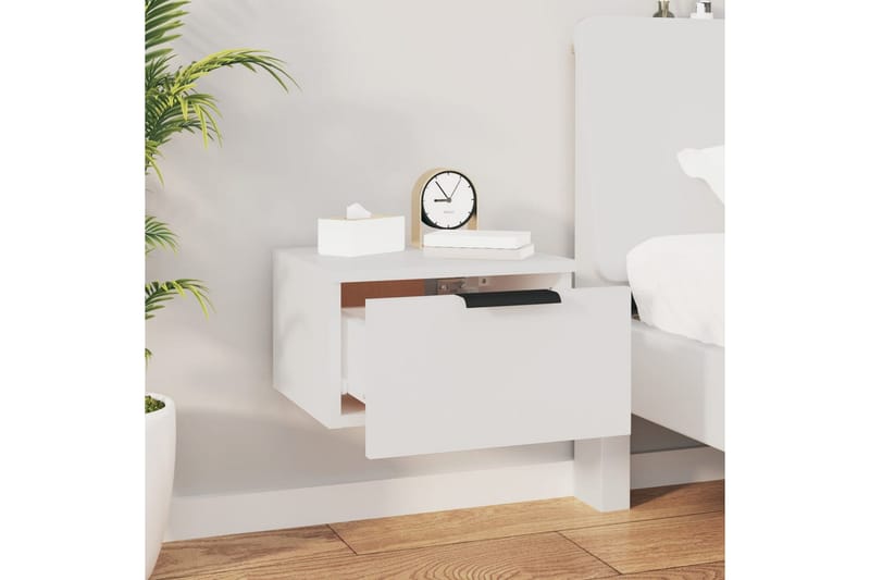 beBasic Veggmontert nattbord 2 stk hvit 34x30x20 cm - Hvit - Møbler - Bord - Avlastningsbord - Sengebord & nattbord