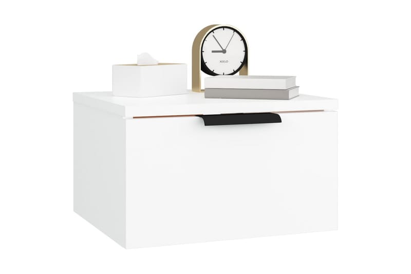 beBasic Veggmontert nattbord 2 stk hvit 34x30x20 cm - Hvit - Møbler - Bord - Avlastningsbord - Sengebord & nattbord