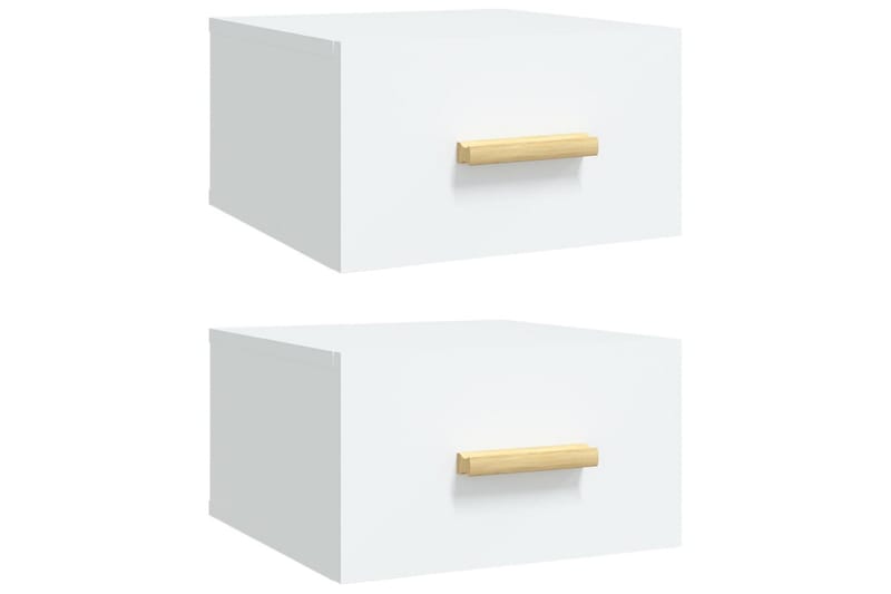 beBasic Veggmontert nattbord 2 stk hvit 35x35x20 cm - Hvit - Møbler - Bord - Avlastningsbord - Sengebord & nattbord