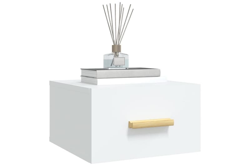 beBasic Veggmontert nattbord 2 stk hvit 35x35x20 cm - Hvit - Møbler - Bord - Avlastningsbord - Sengebord & nattbord