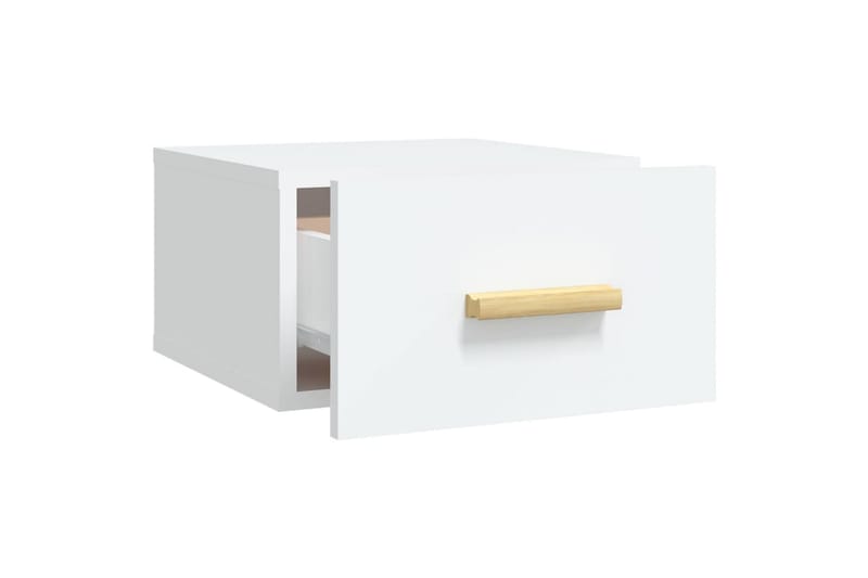 beBasic Veggmontert nattbord 2 stk hvit 35x35x20 cm - Hvit - Sengebord & nattbord