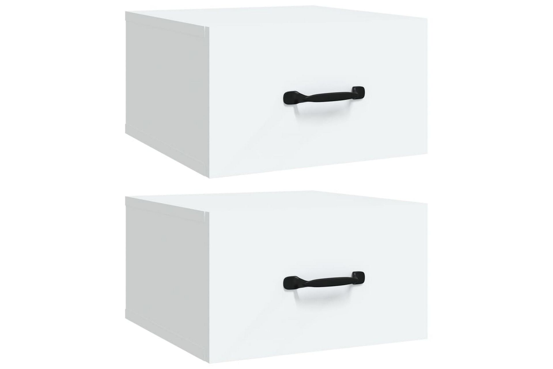 beBasic Veggmontert nattbord 2 stk hvit 35x35x20 cm - Hvit - Møbler - Bord - Avlastningsbord - Sengebord & nattbord