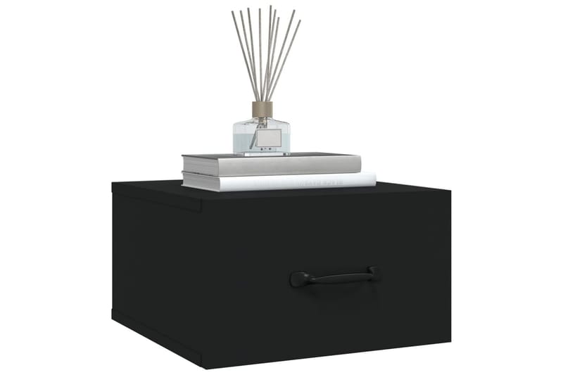 beBasic Veggmontert nattbord 2 stk svart 35x35x20 cm - Svart - Møbler - Bord - Avlastningsbord - Sengebord & nattbord