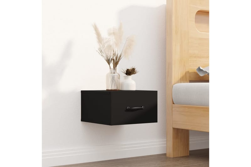 beBasic Veggmontert nattbord 2 stk svart 35x35x20 cm - Svart - Møbler - Bord - Avlastningsbord - Sengebord & nattbord