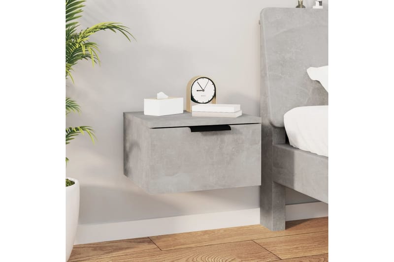 beBasic Veggmontert nattbord betonggrå 34x30x20 cm - GrÃ¥ - Møbler - Bord - Avlastningsbord - Sengebord & nattbord