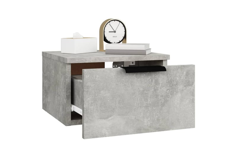 beBasic Veggmontert nattbord betonggrå 34x30x20 cm - GrÃ¥ - Møbler - Bord - Avlastningsbord - Sengebord & nattbord