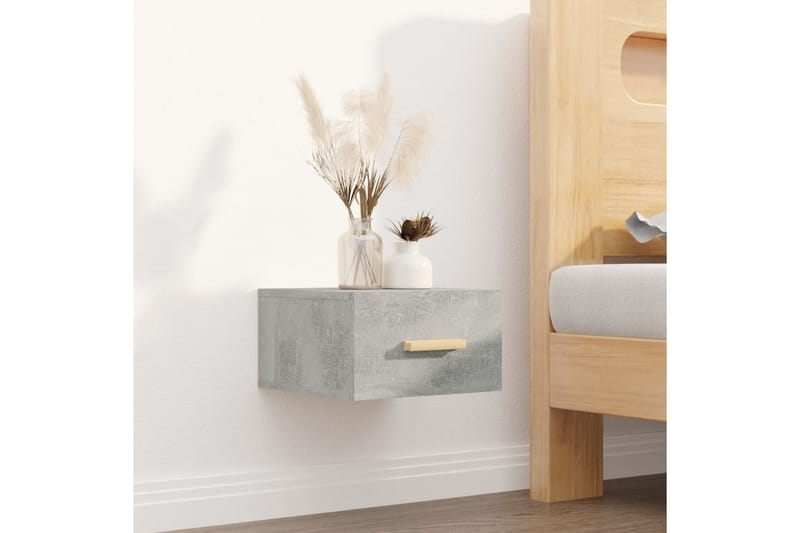 beBasic Veggmontert nattbord betonggrå 35x35x20 cm - GrÃ¥ - Møbler - Bord - Avlastningsbord - Sengebord & nattbord