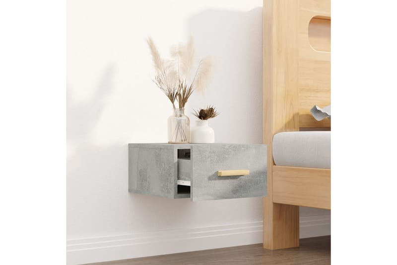 beBasic Veggmontert nattbord betonggrå 35x35x20 cm - GrÃ¥ - Møbler - Bord - Avlastningsbord - Sengebord & nattbord