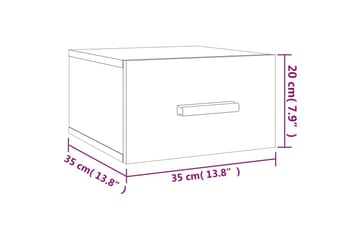 beBasic Veggmontert nattbord brun eik 35x35x20 cm - Brun - Møbler - Bord - Avlastningsbord - Sengebord & nattbord