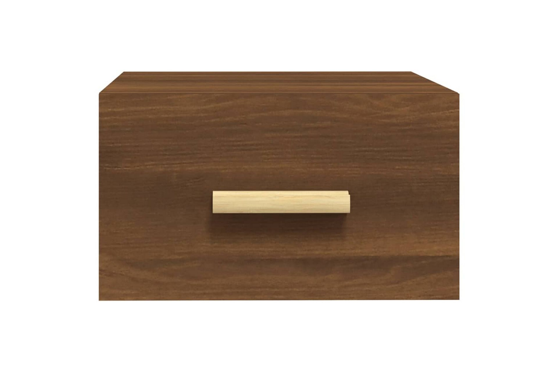 beBasic Veggmontert nattbord brun eik 35x35x20 cm - Brun - Møbler - Bord - Avlastningsbord - Sengebord & nattbord
