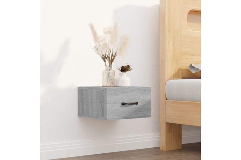beBasic Veggmontert nattbord grå sonoma 35x35x20 cm - GrÃ¥ - Møbler - Bord - Avlastningsbord - Sengebord & nattbord