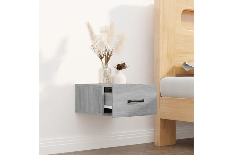 beBasic Veggmontert nattbord grå sonoma 35x35x20 cm - GrÃ¥ - Møbler - Bord - Avlastningsbord - Sengebord & nattbord