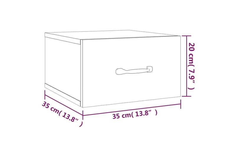 beBasic Veggmontert nattbord grå sonoma 35x35x20 cm - GrÃ¥ - Møbler - Bord - Avlastningsbord - Sengebord & nattbord