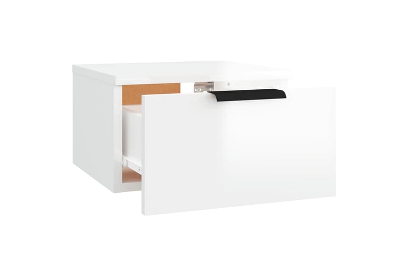 beBasic Veggmontert nattbord høyglans hvit 34x30x20 cm - Hvit - Sengebord & nattbord