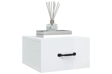 beBasic Veggmontert nattbord høyglans hvit 35x35x20 cm - Hvit - Møbler - Bord - Avlastningsbord - Sengebord & nattbord