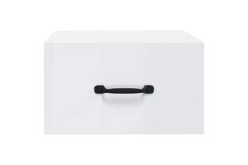 beBasic Veggmontert nattbord høyglans hvit 35x35x20 cm - Hvit - Møbler - Bord - Avlastningsbord - Sengebord & nattbord