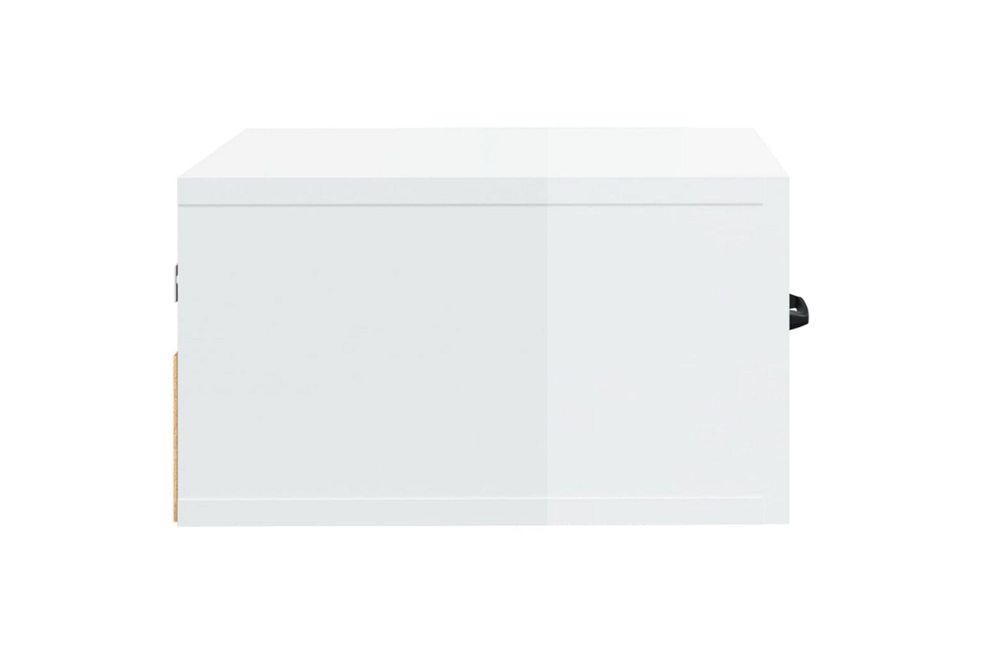 beBasic Veggmontert nattbord høyglans hvit 35x35x20 cm - Hvit - Møbler - Bord - Avlastningsbord - Sengebord & nattbord