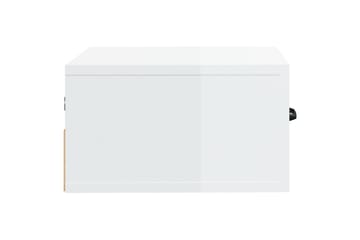 beBasic Veggmontert nattbord høyglans hvit 35x35x20 cm - Hvit - Møbler - Bord - Avlastningsbord - Sengebord & nattbord