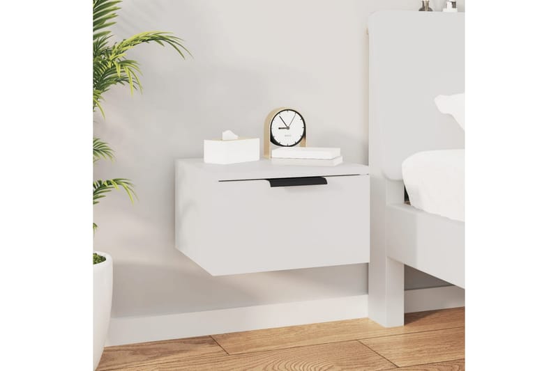 beBasic Veggmontert nattbord hvit 34x30x20 cm - Hvit - Møbler - Bord - Avlastningsbord - Sengebord & nattbord