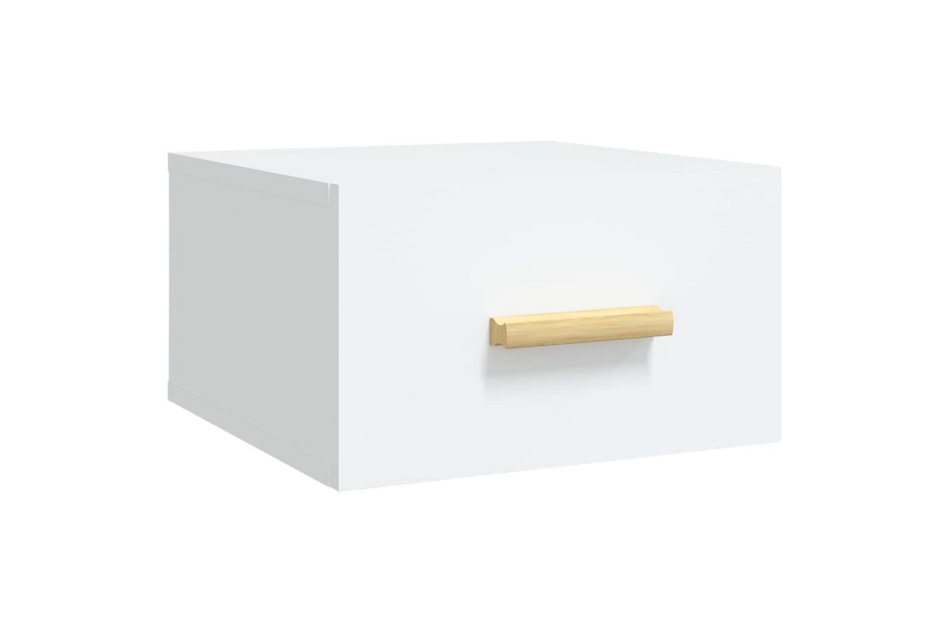 beBasic Veggmontert nattbord hvit 35x35x20 cm - Hvit - Møbler - Bord - Avlastningsbord - Sengebord & nattbord