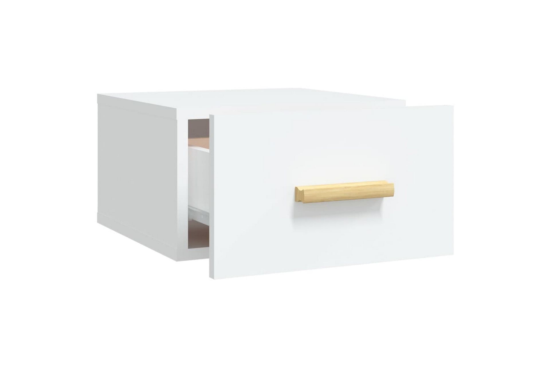 beBasic Veggmontert nattbord hvit 35x35x20 cm - Hvit - Møbler - Bord - Avlastningsbord - Sengebord & nattbord