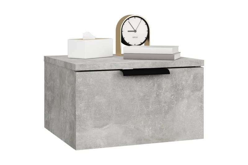 beBasic Veggmonterte nattbord 2 stk betonggrå 34x30x20 cm - GrÃ¥ - Sengebord & nattbord