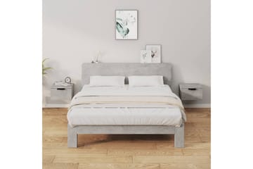 beBasic Veggmonterte nattbord 2 stk betonggrå 34x30x20 cm - GrÃ¥ - Møbler - Bord - Avlastningsbord - Sengebord & nattbord