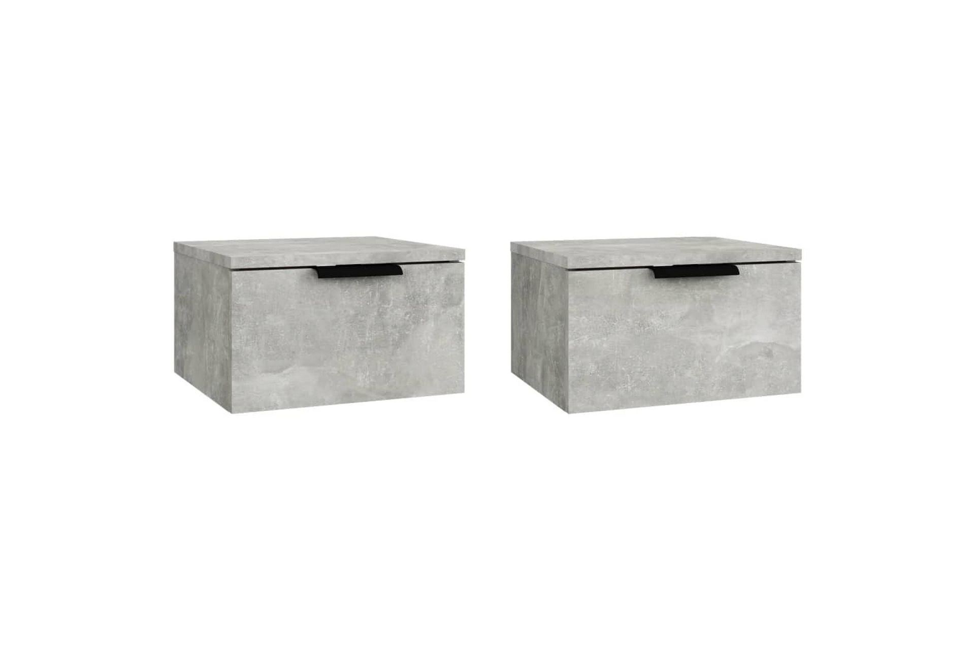 beBasic Veggmonterte nattbord 2 stk betonggrå 34x30x20 cm - GrÃ¥ - Møbler - Bord - Avlastningsbord - Sengebord & nattbord