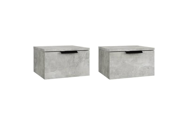 beBasic Veggmonterte nattbord 2 stk betonggrå 34x30x20 cm - GrÃ¥ - Sengebord & nattbord