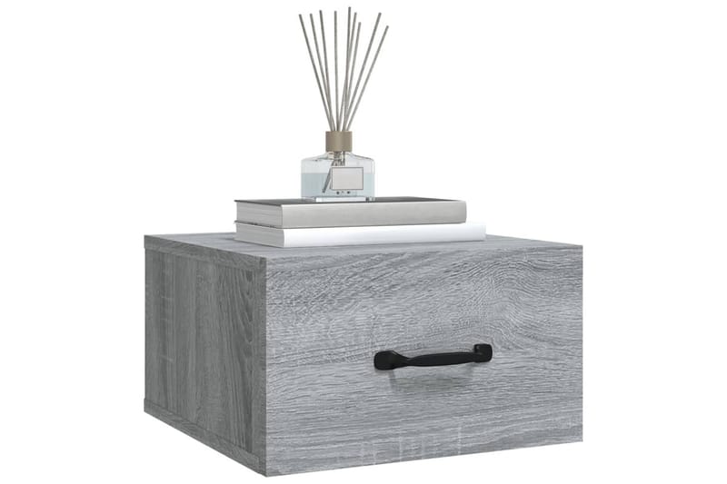 beBasic Veggmonterte nattbord 2 stk grå sonoma 35x35x20 cm - GrÃ¥ - Møbler - Bord - Avlastningsbord - Sengebord & nattbord
