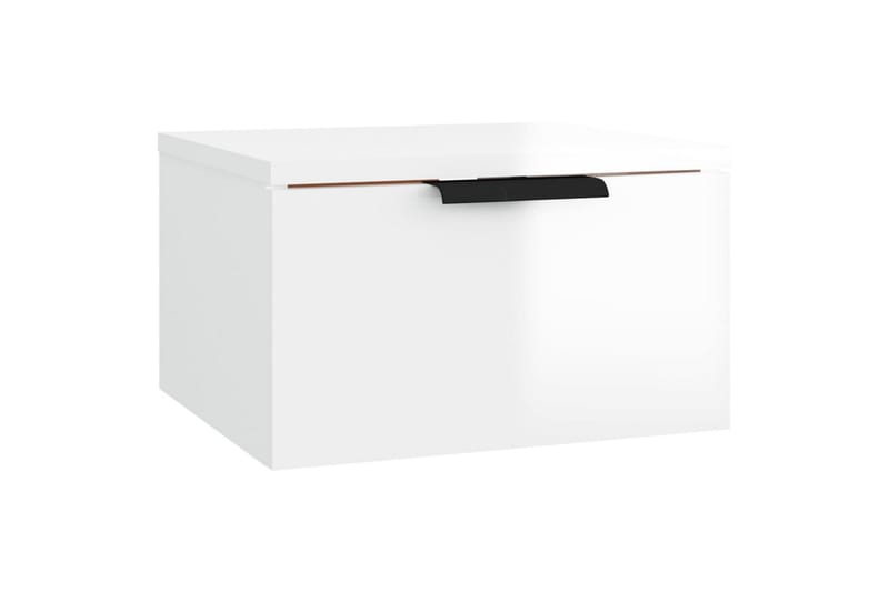 beBasic Veggmonterte nattbord 2 stk høyglans hvit 34x30x20 cm - Hvit - Møbler - Bord - Avlastningsbord - Sengebord & nattbord