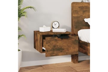 beBasic Veggmonterte nattbord 2 stk røkt eik 34x30x20 cm - Brun - Møbler - Bord - Avlastningsbord - Sengebord & nattbord
