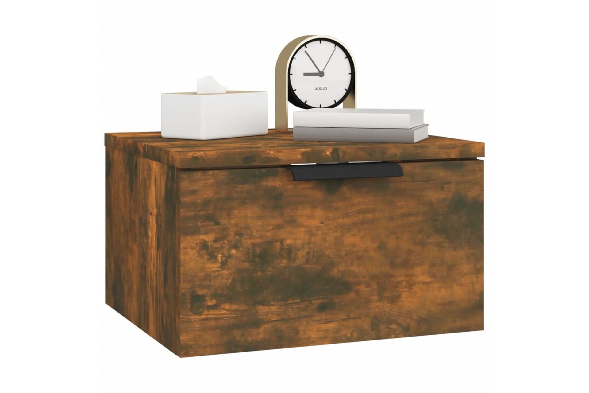 beBasic Veggmonterte nattbord 2 stk røkt eik 34x30x20 cm - Brun - Møbler - Bord - Avlastningsbord - Sengebord & nattbord