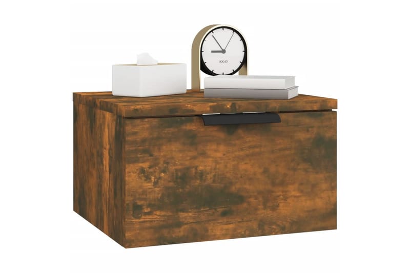 beBasic Veggmonterte nattbord 2 stk røkt eik 34x30x20 cm - Brun - Møbler - Bord - Avlastningsbord - Sengebord & nattbord