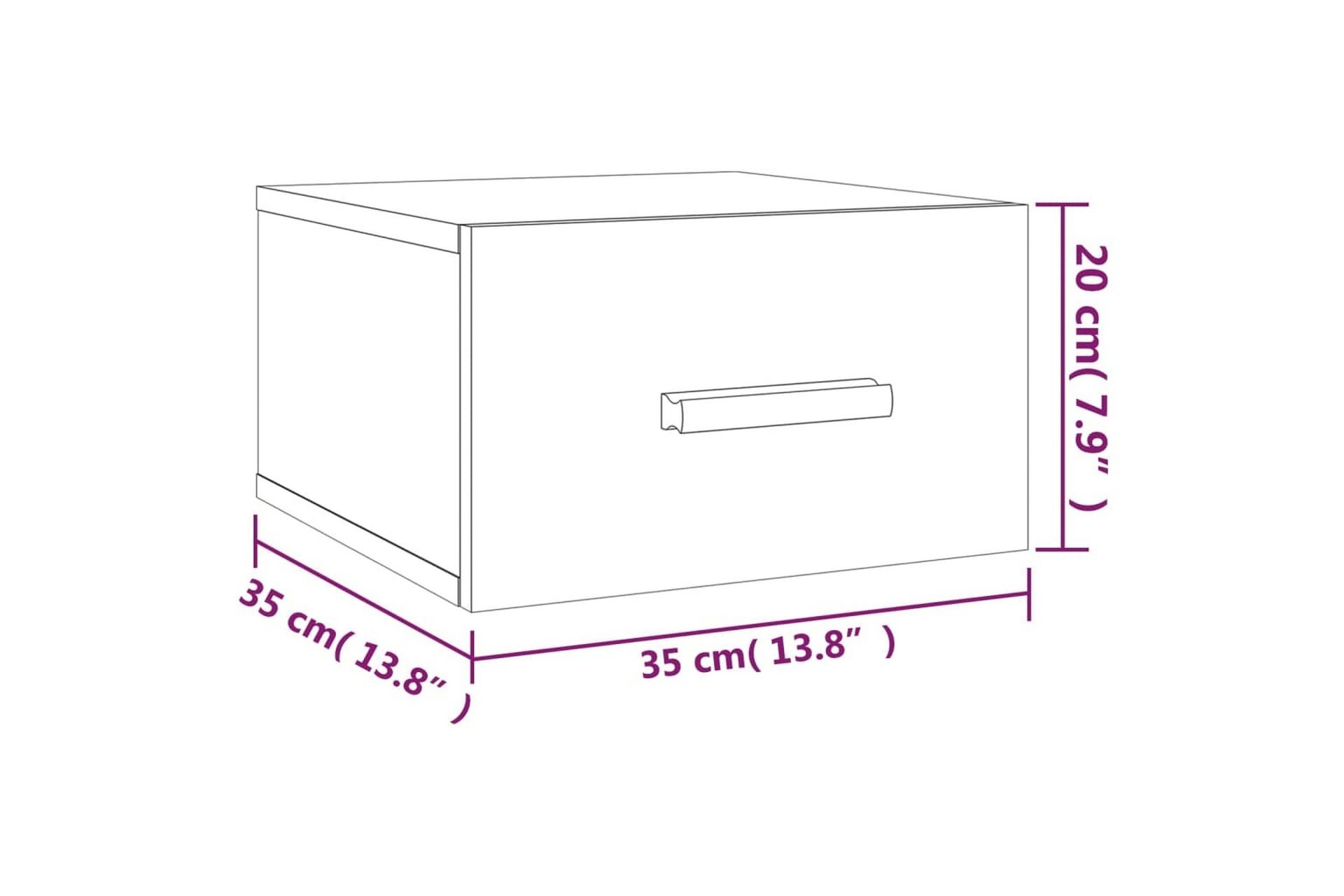 beBasic Veggmonterte nattbord 2 stk røkt eik 35x35x20 cm - Brun - Møbler - Bord - Avlastningsbord - Sengebord & nattbord