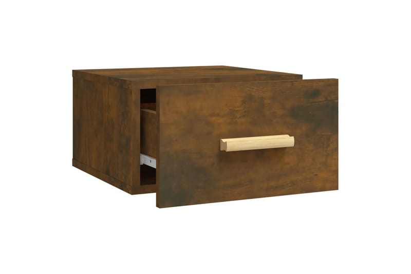 beBasic Veggmonterte nattbord 2 stk røkt eik 35x35x20 cm - Brun - Møbler - Bord - Avlastningsbord - Sengebord & nattbord