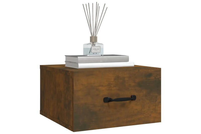 beBasic Veggmonterte nattbord 2 stk røkt eik 35x35x20 cm - Brun - Møbler - Bord - Avlastningsbord - Sengebord & nattbord