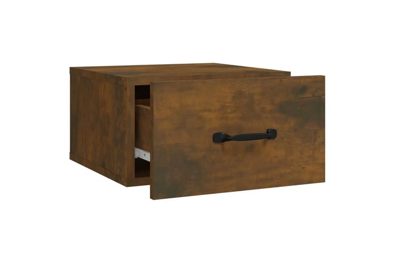 beBasic Veggmonterte nattbord 2 stk røkt eik 35x35x20 cm - Brun - Møbler - Bord - Avlastningsbord - Sengebord & nattbord
