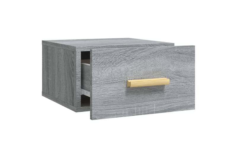 beBasic Veggmonterte nattbord 2 stk sonoma eik 35x35x20 cm - GrÃ¥ - Møbler - Bord - Avlastningsbord - Sengebord & nattbord