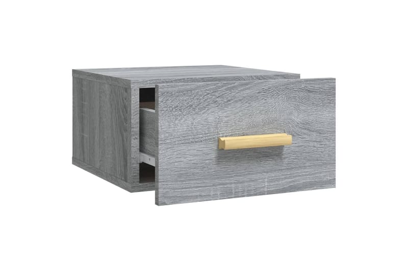 beBasic Veggmonterte nattbord 2 stk sonoma eik 35x35x20 cm - GrÃ¥ - Sengebord & nattbord